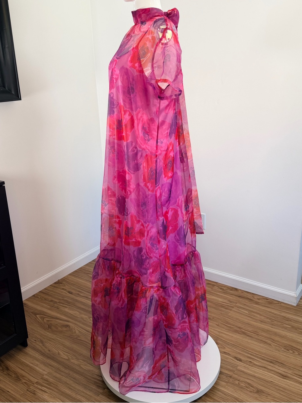 Staud Calluna Dress Magenta Painted Floral Size XL - Picture 12 of 15